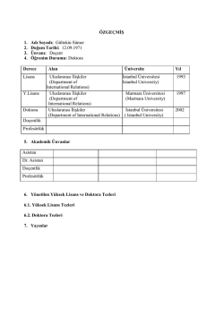 G&uuml;ltekin S&Uuml;MER - Beykent &Uuml;niversitesi