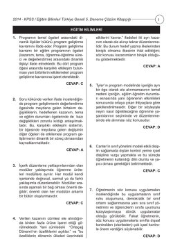 KPSS Eğitim Bilimleri Türkiye Geneli Deneme Sınavı 5 Çözümleri