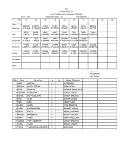 sınıf ders programları