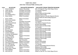 İZMİR FEN LİSESİ 2009 ÖSS YERLEŞTİRME SONUÇLARI
