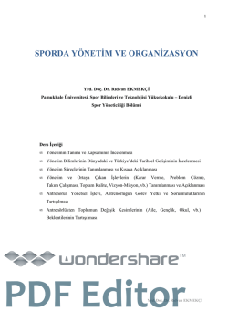 SPORDA YÖNETİM VE ORGANİZASYON