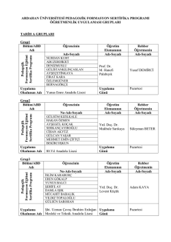 Akademik CV - Ardahan Üniversitesi