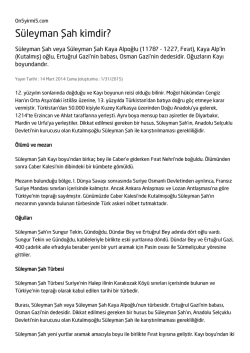 Süleyman Şah kimdir?