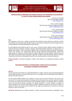 harmanlanmış &ouml;ğrenme ortamında moodle platformunun
