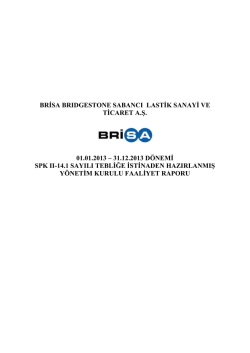 brisa brıdgestone sabancı lastik sanayi ve ticaret a.ş. 01.01.2013
