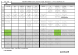 Ders Programı - D&uuml;zce &Uuml;niversitesi Sosyal Bilimler Meslek