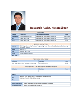 Research Assist. Hasan Sözen