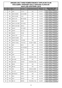 ANKARA ADLİ YARGI KOMİSYONUNCA YAPILACAK OLAN