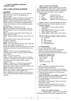 doğal kaynaklar ve ekonomi kavramlar