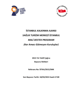 Başvuru Rehberi - İstanbul Kalkınma Ajansı