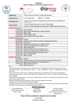 tüm sporcularımıza başarılar dilerim.