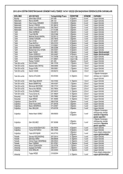 2013-2014 eğitim &ouml;ğretim bahar d&ouml;nemi fak&uuml;ltemize yatay ge&ccedil;iş i&ccedil;in