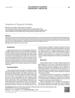 Sequelae of Osgood-Schlatter - Journal of Academic Emergency