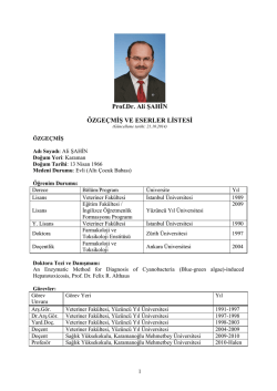 Prof. Dr. Ali ŞAHİN - Karamanoğlu Mehmetbey &Uuml;niversitesi Sağlık