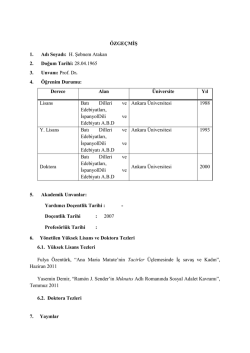 Prof. Dr. H. Şebnem Atakan - Latin Amerika &Ccedil;alışmaları Araştırma ve