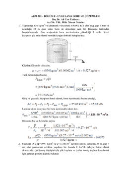 AKM 205 – BÖLÜM 8 - UYGULAMA SORU VE ÇÖZÜMLERİ Doç.Dr