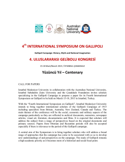 call for papers - Çanakkale Vakfı