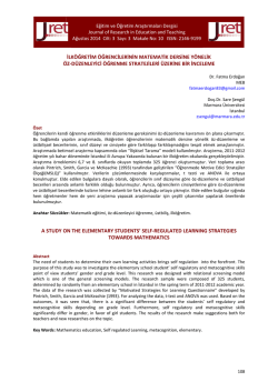 ilk&ouml;ğretim &ouml;ğrencilerinin matematik dersine y&ouml;nelik &ouml;z