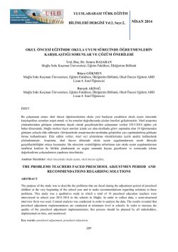 NİSAN 2014 - Gaziosmanpaşa &Uuml;niversitesi Eğitim Fak&uuml;ltesi Dergisi
