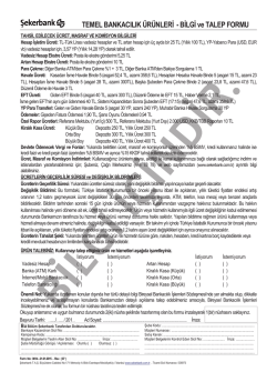 Temel Bankacğlğk &Uuml;r&uuml;nleri Bilgi ve Talep Formu-V4C