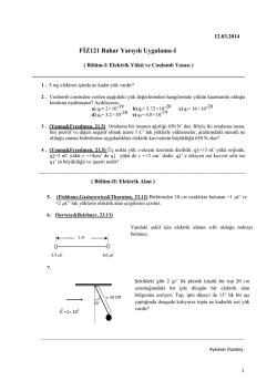 FİZ121 Bahar Yarıyılı Uygulama-I