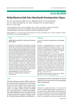 Multipl Miyeloma Eşlik Eden Nekrobiyotik