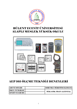 DENEY NO: 1 - B&uuml;lent Ecevit &Uuml;niversitesi