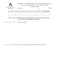tobb-et&uml;u, matemat˙ık b&uml;ol&uml;um&uml;u, g&uml;uz d&uml;onem˙ı 2013