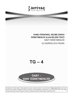 Sınıf &Ouml;ğretmenliği TG-4