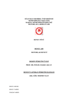 Motorlar Deney F&ouml;y&uuml; - M&uuml;hendislik Fak&uuml;ltesi