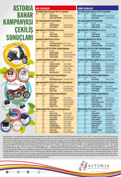 BAHAR kampanyası &ccedil;ekiliş sonu&ccedil;ları