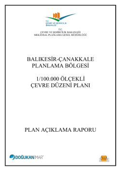 plan açıklama raporu - Çevre ve Şehircilik Bakanlığı