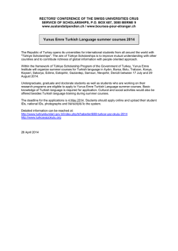 Yunus Emre Turkish Language summer courses