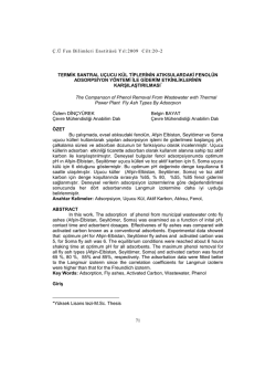 termik santral u&ccedil;ucu k&uuml;l tiplerinin atıksulardaki fenol&uuml;n adsorpsiyon