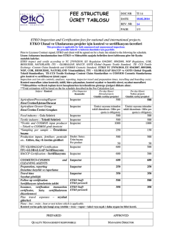 TI14 Fee Structure / UCRET TABLOSU.rev14