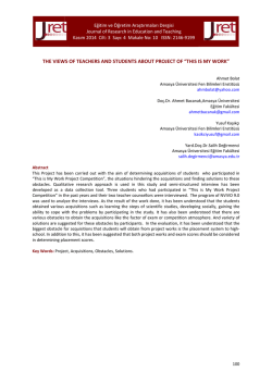 the views of teachers and students about project of “this is my work”