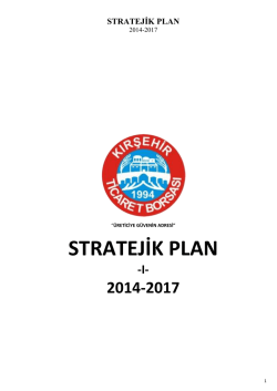 STRATEJİK PLAN - Kırşehir Ticaret Borsası