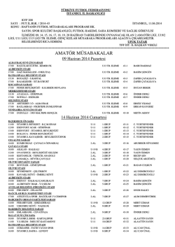 AMAT&Ouml;R M&Uuml;SABAKALAR - T.F.F. İstanbul İl Başkanlığı