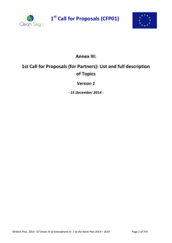 1 Call for Proposals (CFP01)