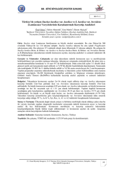 BB - BİTKİ BİYOLOJİSİ (POSTER SUNUM) T&uuml;rkiye