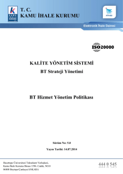 BT Hizmet Y&ouml;netim Sistemi Politikası