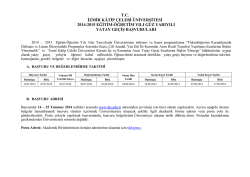 tc izmir k&acirc;tip &ccedil;elebi &uuml;niversitesi 2014-2015 eğitim