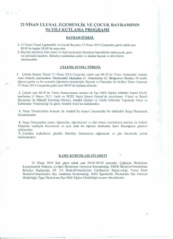 23NİsAN ULUSAL EGEMENLİK VE &Ccedil;OCUK BAYRAMININ 94.YILI