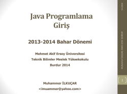 Java Giriş - M.ilkucar