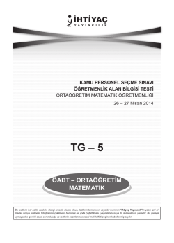 TG &ndash; 5 - İhtiya&ccedil; Yayıncılık