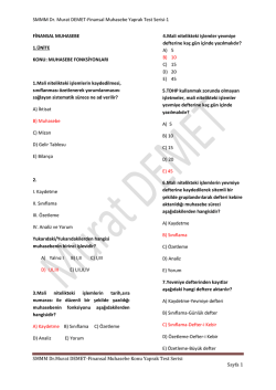 SMMM Dr. Murat DEMET-Finansal Muhasebe Yaprak Test Serisi-1