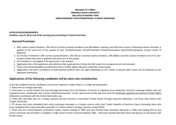 General Provisions Applications of the following candidates will be