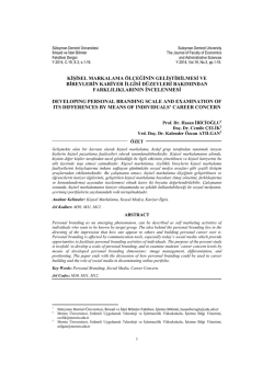 Kişisel Markalama &Ouml;l&ccedil;eğinin Geliştirilmesi ve Bireylerin Kariyer İlgisi