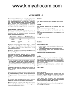 Atom 1 - Kimya Hocam