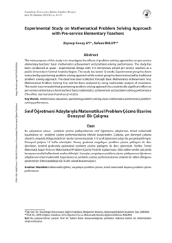Experimental Study on Mathematical Problem Solving Approach